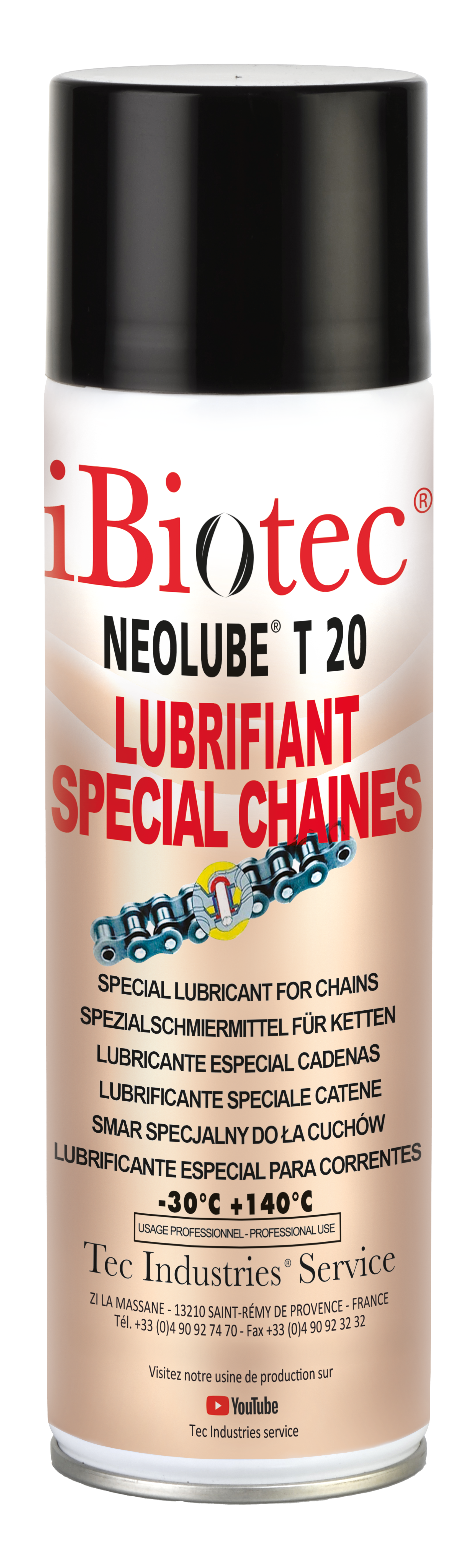 lubrifiant interne axes douilles, externe SPECIAL CHAINE, penetrant, extreme pression, totale resistance au delavage par l'eau. lubrifiant special chaine hautes performances, grandes vitesses. totale tenue a la centrifugation, au delavage par l'eau. anti usure. lubrifiant chaine, aerosol lubrifiant chaine, aerosol lubrifiant adhésif, lubrifiant pour mecanismes, lubrifiant propre, lubrifiant pour grandes vitesses, aerosol lubrifiant ibiotec, graisse chaines, bombe lubrifiant chaine, lubrifiant chaine ibiotec, lubrifiant chaine moto, aerosol lubrifiant chaine moto. Fabricants lubrifiants industriels. fournisseurs lubrifiants industriels. Aerosols techniques. Aerosols maintenance. Fournisseurs aérosols. Fabricants aérosols. Produit maintenance industrielle